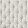 Aubriana Bed Cream White Linen Queen Button Tufted Headboard Wingback
