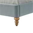 Aubriana Bed Sea Blue Linen Queen Button Tufted Headboard Wingback