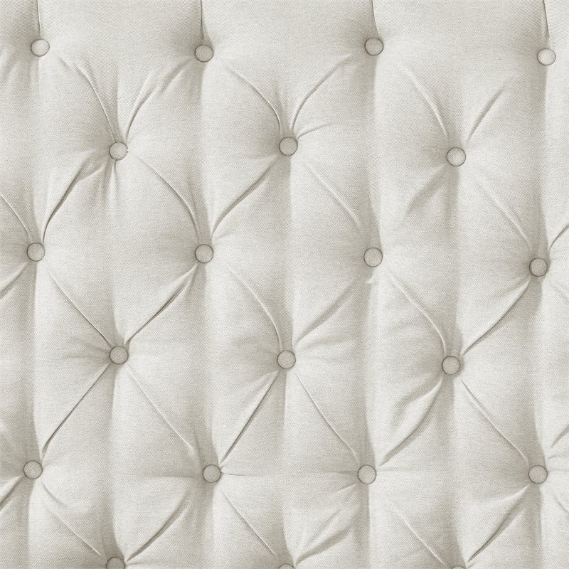 Aubriana Bed Cream White Linen King Button Tufted Headboard Wingback