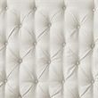 Aubriana Bed Cream White Linen King Button Tufted Headboard Wingback