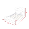 Calliope Bed Light Blue Velvet Queen Diamond Tufted Headboard and Footboard