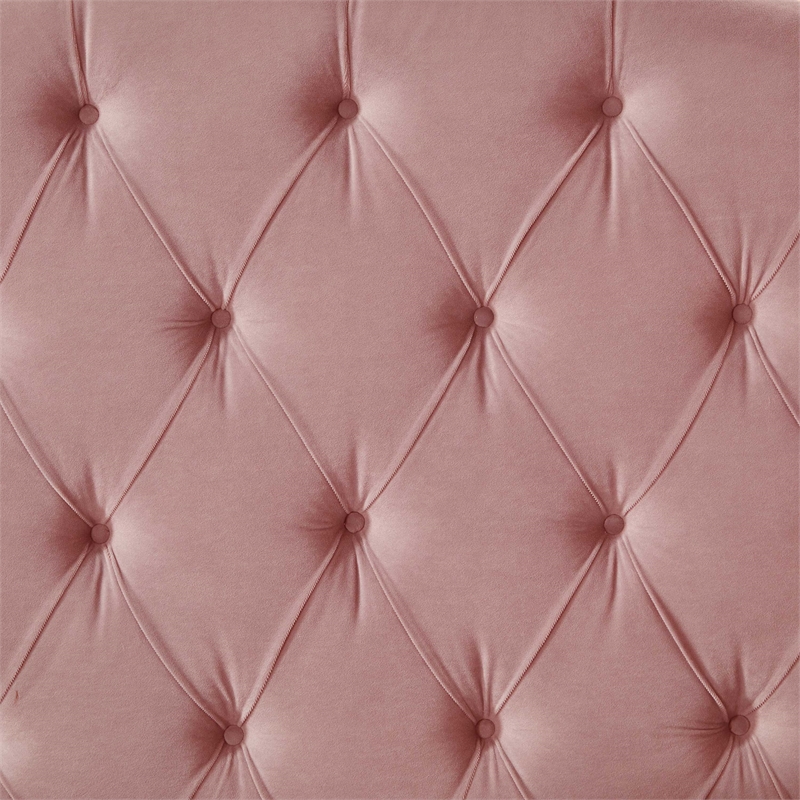 Calliope Bed Blush Velvet King Diamond Tufted Headboard and Footboard