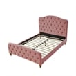 Calliope Bed Blush Velvet King Diamond Tufted Headboard and Footboard