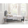 Calliope Bed Gray Velvet Twin Diamond Tufted Headboard and Footboard Upholstered