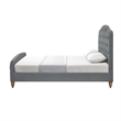 Calliope Bed Gray Velvet Twin Diamond Tufted Headboard and Footboard Upholstered