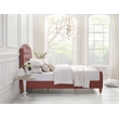 Calliope Bed Blush Velvet Twin Diamond Tufted Headboard and Footboard