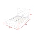 Calliope Bed Light Blue Velvet Twin Diamond Tufted Headboard and Footboard