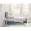 Calliope Bed Light Blue Velvet Twin Diamond Tufted Headboard and Footboard