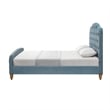 Calliope Bed Light Blue Velvet King Diamond Tufted Headboard and Footboard