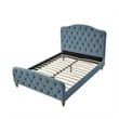Calliope Bed Light Blue Velvet King Diamond Tufted Headboard and Footboard