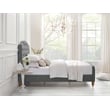 Calliope Bed Gray wood Velvet Queen Diamond Tufted Headboard and Footboard