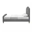 Calliope Bed Gray wood Velvet Queen Diamond Tufted Headboard and Footboard