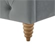 Calliope Bed Gray wood Velvet Queen Diamond Tufted Headboard and Footboard