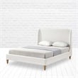 Kataleya Bed Cream White Linen Twin Wingback Upholstered