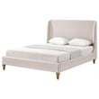 Kataleya Bed Pink Linen Queen Wingback Upholstered