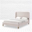 Kataleya Bed Pink Linen Queen Wingback Upholstered