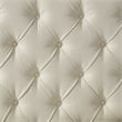 Addalynn Yellow wood Bed Beige Linen King Rolled Top Button Tufted Nailhead Trim