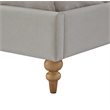 Addalynn Bed Gray wood Linen Queen Rolled Top Button Tufted Nailhead Trim