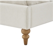 Addalynn Bed Cream White Linen Queen Rolled Top Button Tufted Nailhead Trim