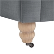 Londynn Club Chair Dark Gray Fabric Linen Button Tufted Rolled Sinuous Springs