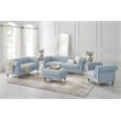 Londynn Club Chair Light Blue Linen Button Tufted Rolled Arm Sinuous Springs
