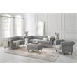 Londynn Club Chair Fabric Light Grey Linen Button Tufted Rolled Sinuous Springs
