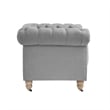 Londynn Club Chair Fabric Light Grey Linen Button Tufted Rolled Sinuous Springs