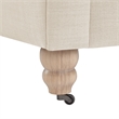 Londynn Yellow Fabric Club Chair Beige Linen Button Tufted Rolled Arm Springs