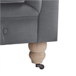 Londynn Loveseat Dark Grey Linen Button Tufted Rolled Arm Sinuous Springs
