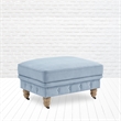 Londynn Cocktail Ottoman Light Blue Linen Button Tufted Sinuous Springs