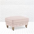 Londynn Cocktail Ottoman Pink Linen Button Tufted Sinuous Springs