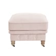 Londynn Cocktail Ottoman Pink Linen Button Tufted Sinuous Springs