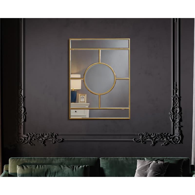 Ally Kallie Rectangular Glass Gold Polished Accent Wall Mirror