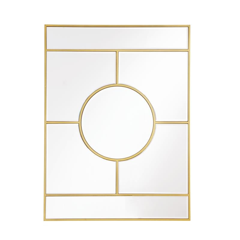 Ally Kallie Rectangular Glass Gold Polished Accent Wall Mirror