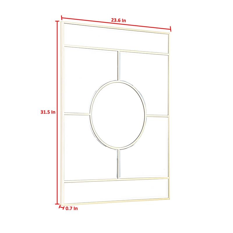 Ally Kallie Rectangular Glass Gold Polished Accent Wall Mirror