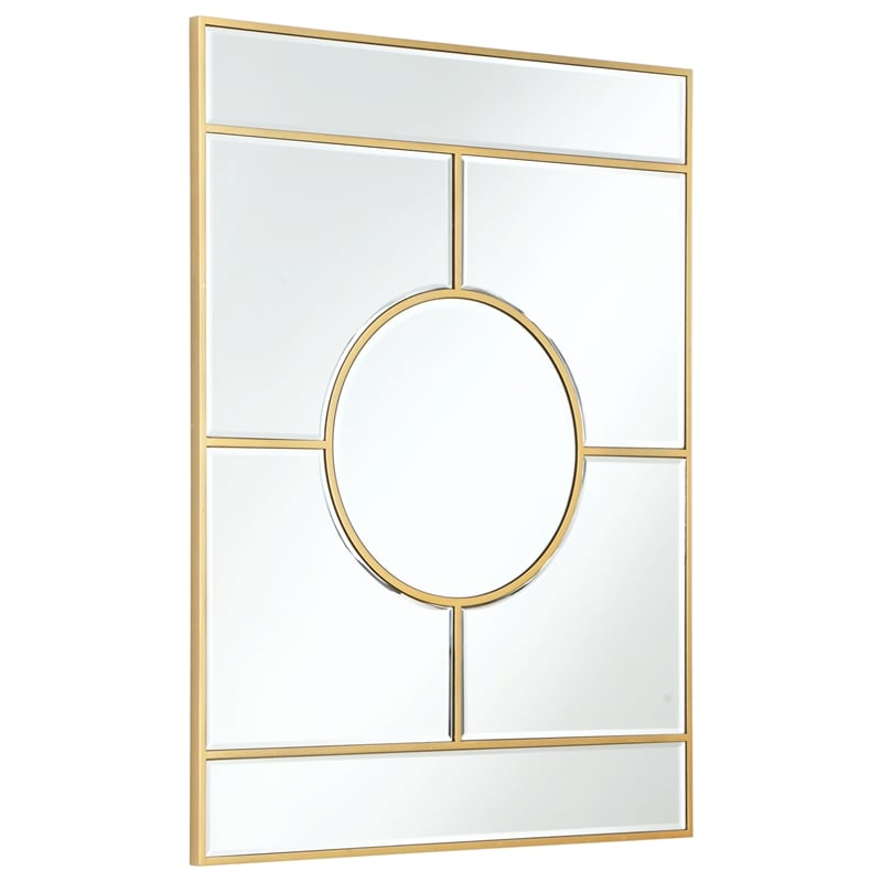 Ally Kallie Rectangular Glass Gold Polished Accent Wall Mirror