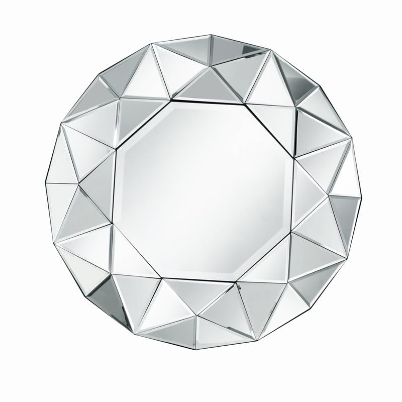 Bonnie Lailah Round Wall Mounted Mirror Accent Beveled Glass