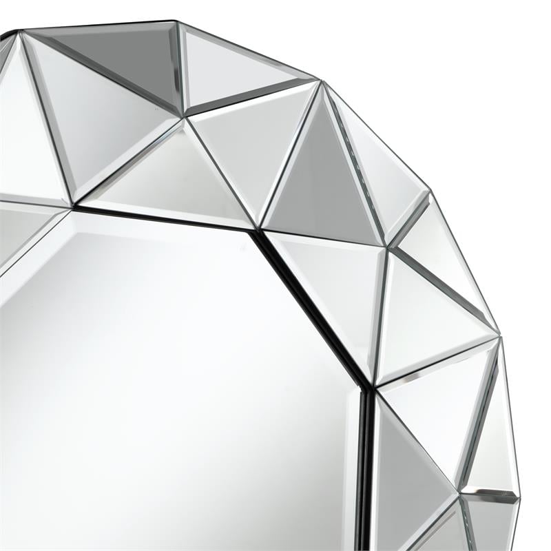 Bonnie Lailah Round Wall Mounted Mirror Accent Beveled Glass
