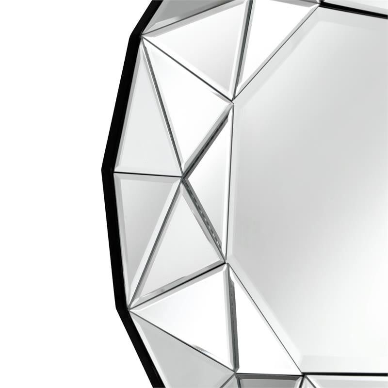 Bonnie Lailah Round Wall Mounted Mirror Accent Beveled Glass