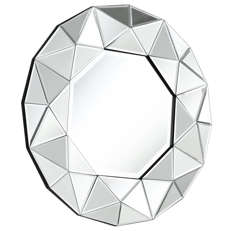 Bonnie Lailah Round Wall Mounted Mirror Accent Beveled Glass