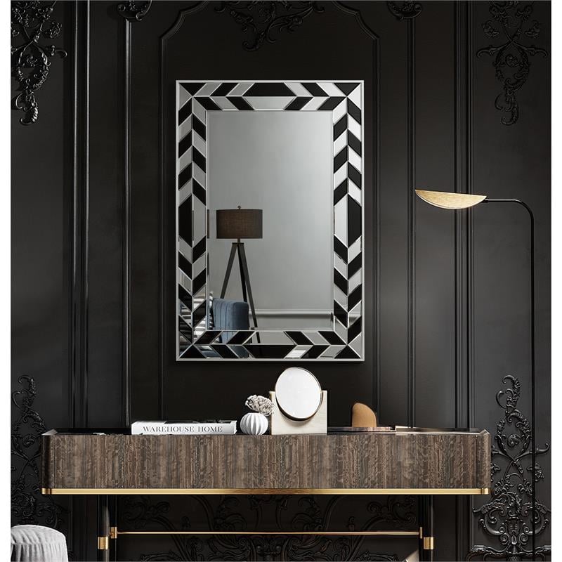 Zaria Mirror Accent Clear and Black Glass