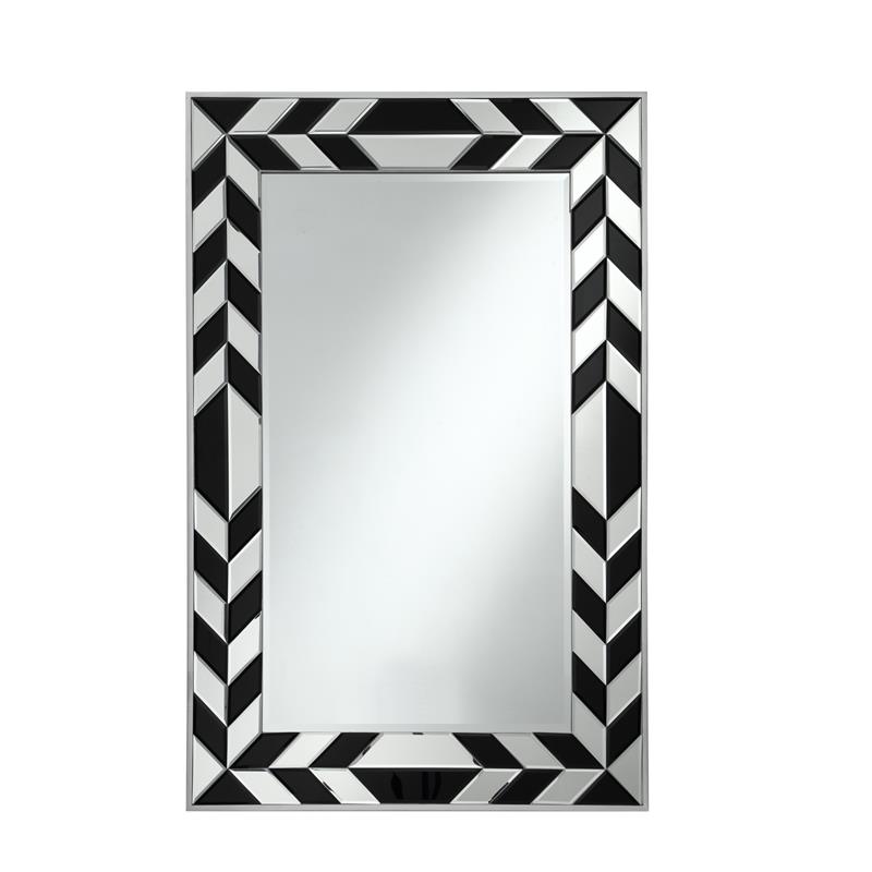 Zaria Mirror Accent Clear and Black Glass