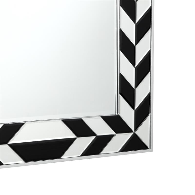 Zaria Mirror Accent Clear and Black Glass