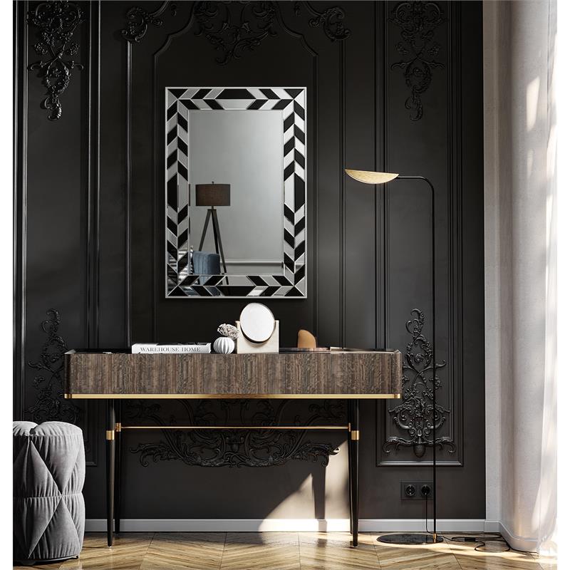 Zaria Mirror Accent Clear and Black Glass