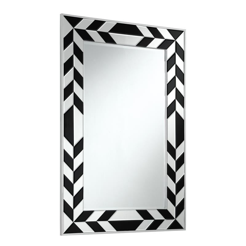Zaria Mirror Accent Clear and Black Glass