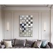 Jemma Nathalia Rectangular 3Dimensional Silver Polished Glass Accent Wall Mirror