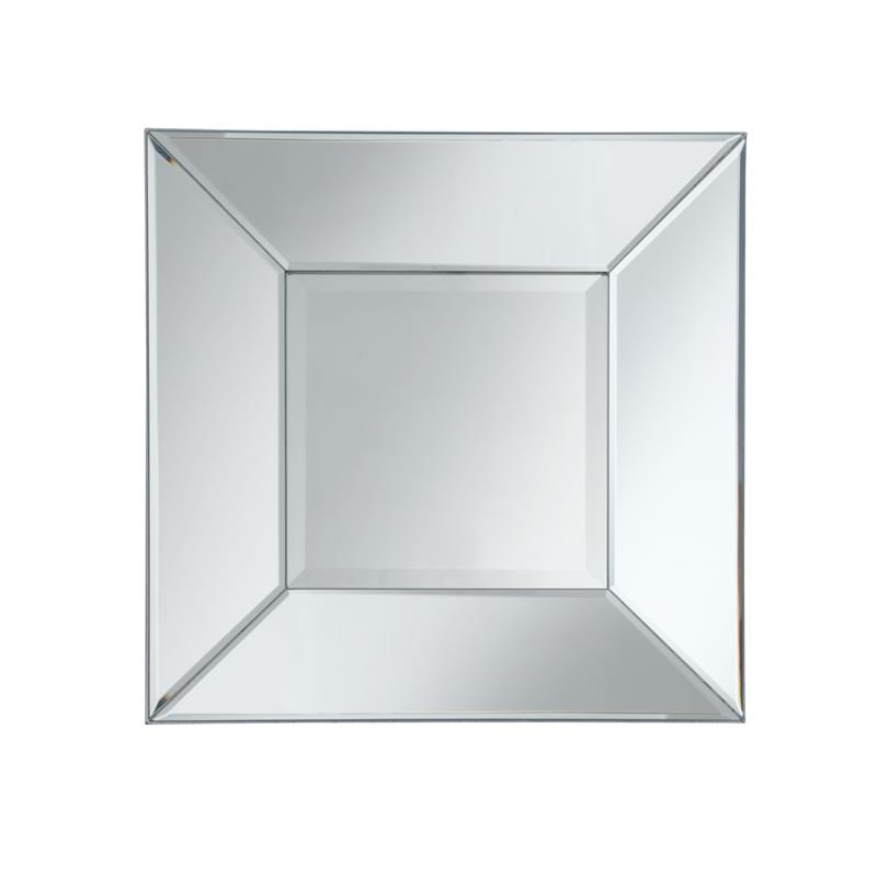 Zayn Square Silver Polished Apollo Accent Beveled Glass Accent Wall Mirror