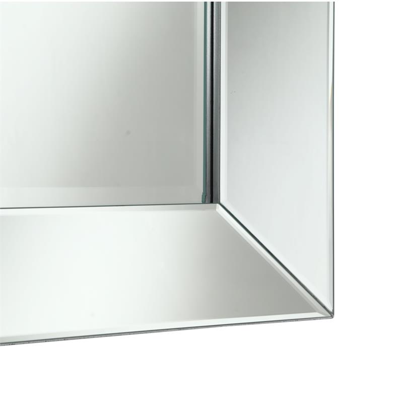 Zayn Square Silver Polished Apollo Accent Beveled Glass Accent Wall Mirror