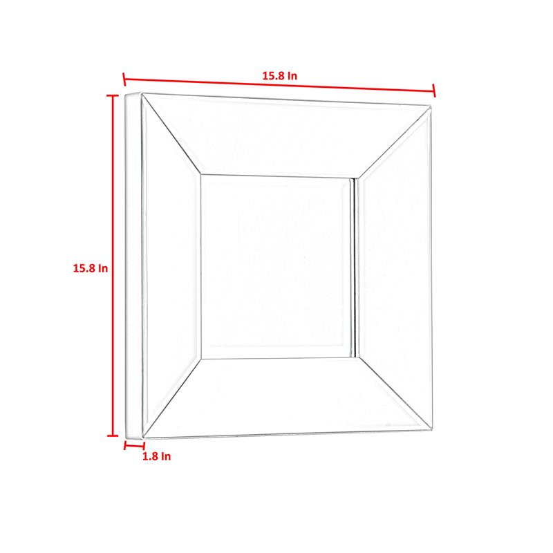 Zayn Square Silver Polished Apollo Accent Beveled Glass Accent Wall Mirror