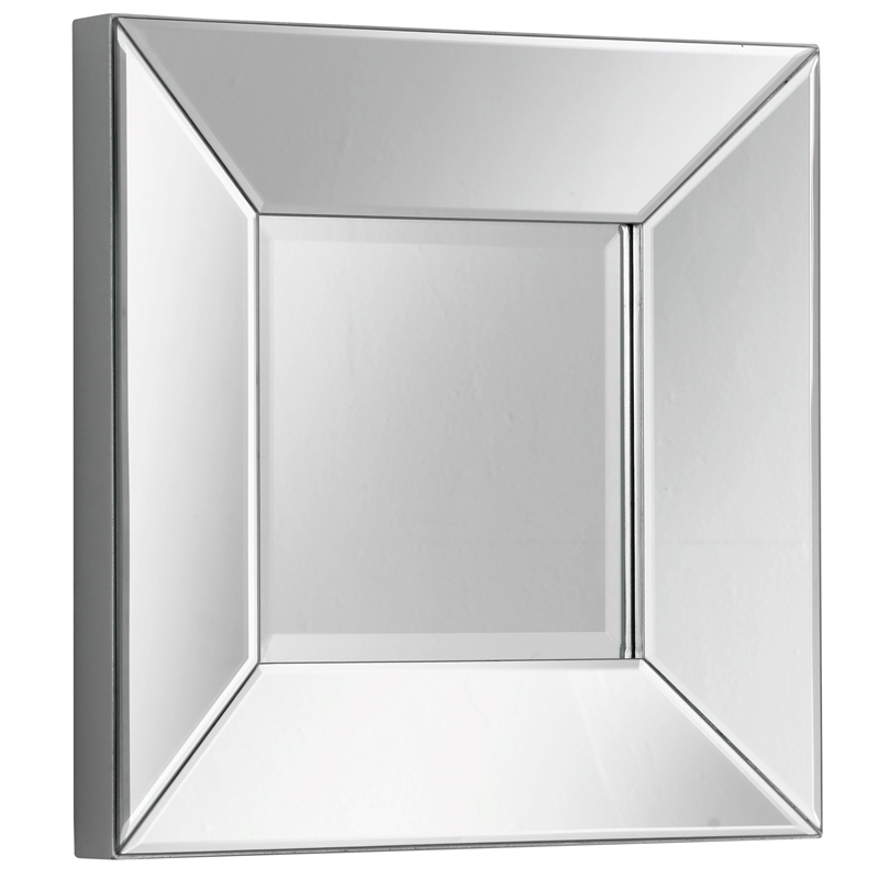 Zayn Square Silver Polished Apollo Accent Beveled Glass Accent Wall Mirror